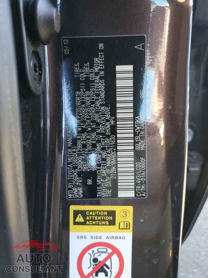 LEXUS RX350 2013 - 2T2BK1BA4DC211630