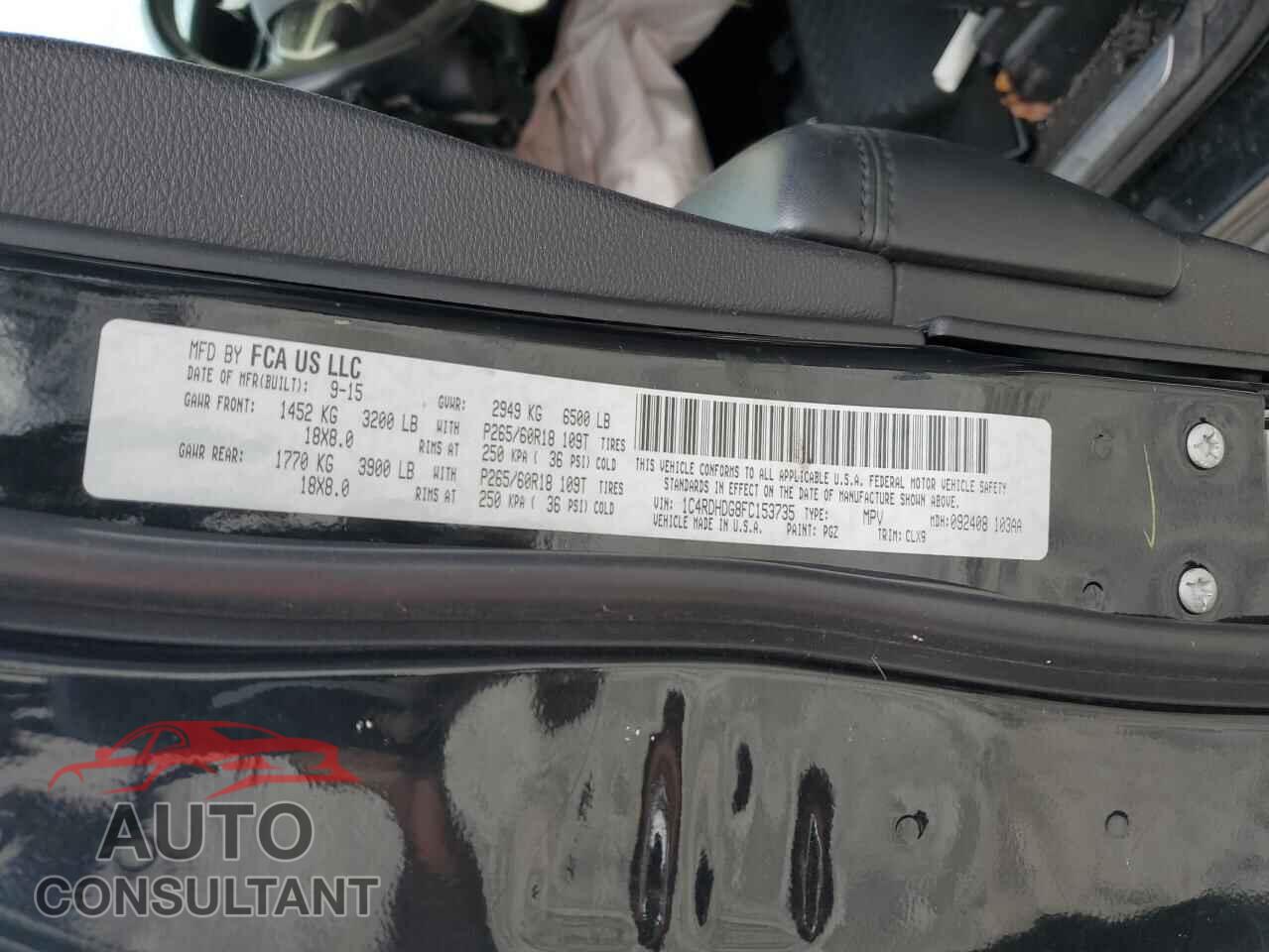DODGE DURANGO 2015 - 1C4RDHDG8FC153735