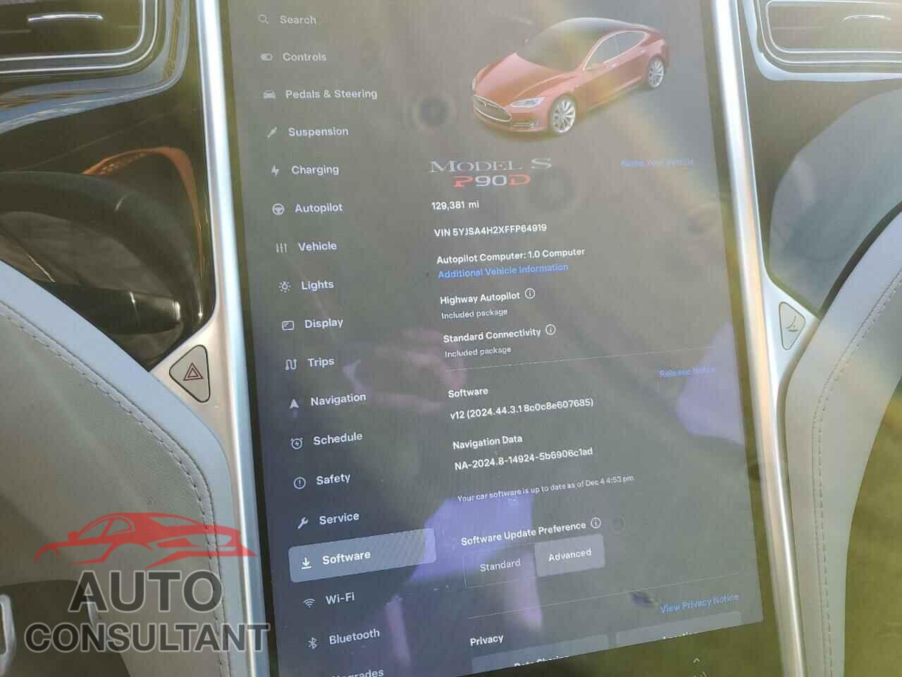 TESLA MODEL S 2015 - 5YJSA4H2XFFP64919
