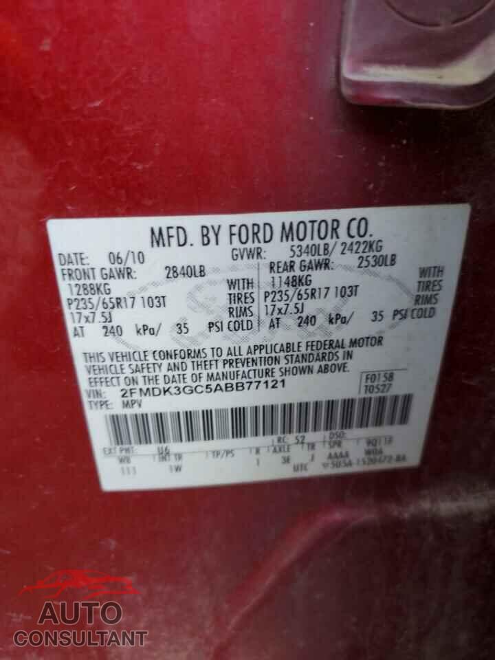 FORD EDGE 2010 - 2FMDK3GC5ABB77121