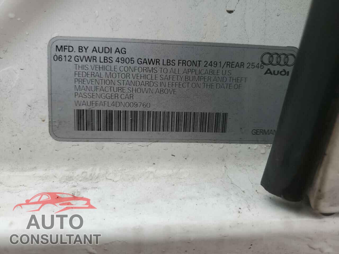 AUDI A4 2013 - WAUFFAFL4DN009760