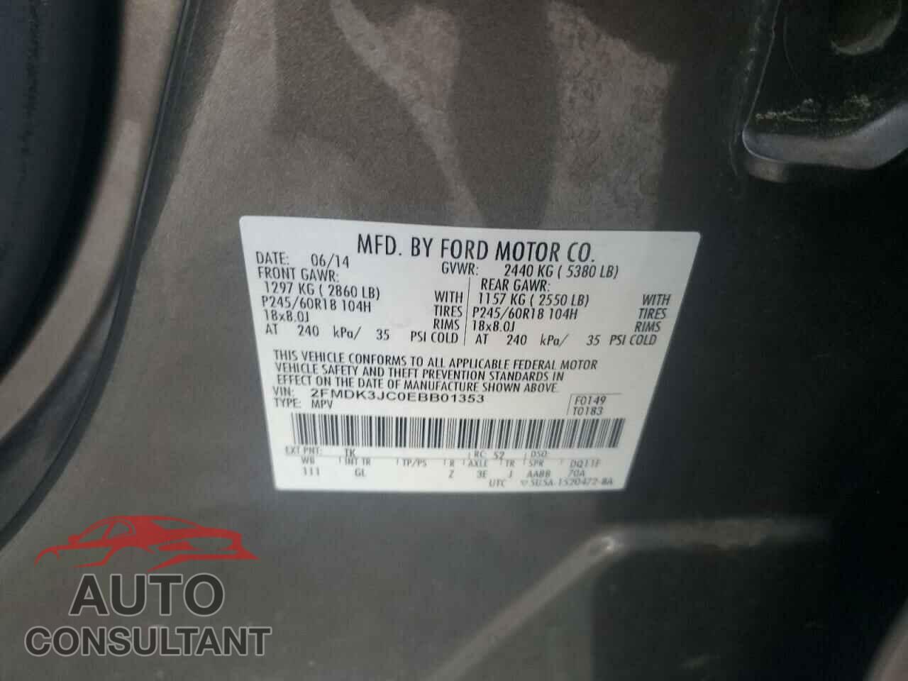 FORD EDGE 2014 - 2FMDK3JC0EBB01353