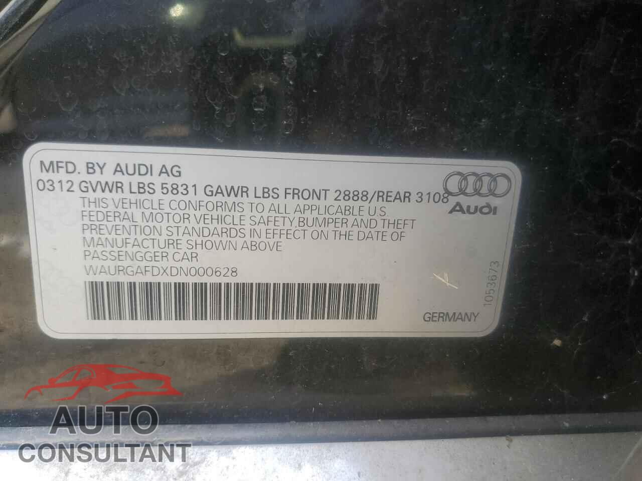 AUDI A8 2013 - WAURGAFDXDN000628