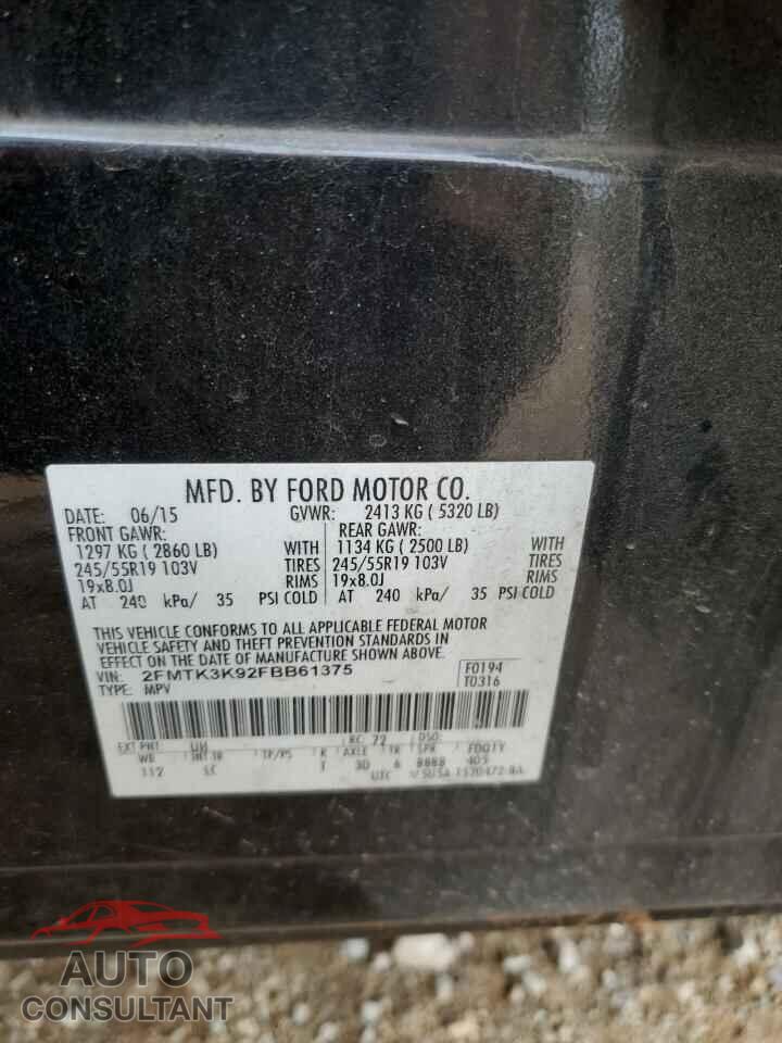 FORD EDGE 2015 - 2FMTK3K92FBB61375