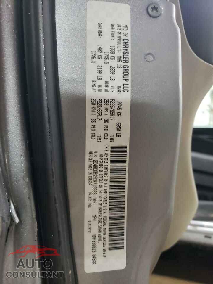 DODGE CARAVAN 2013 - 2C4RDGBG9DR719838