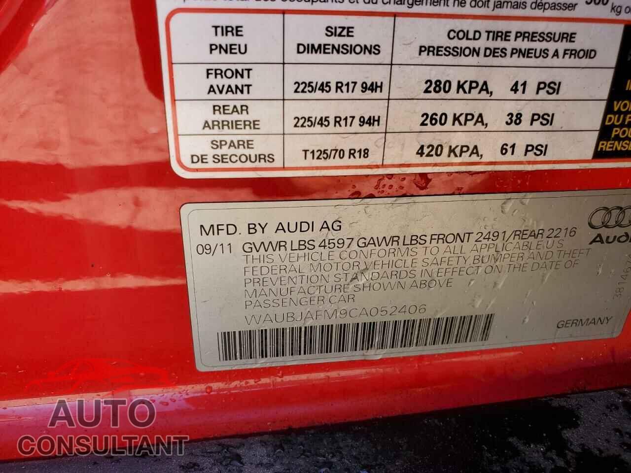 AUDI A3 2012 - WAUBJAFM9CA052406
