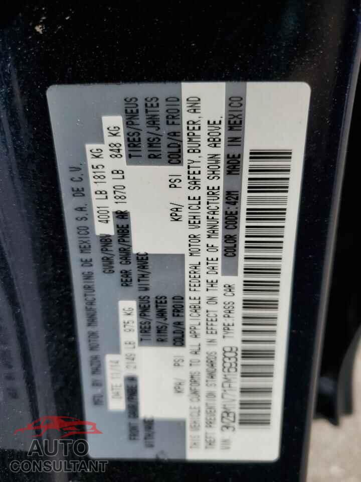 MAZDA 3 2015 - 3MZBM1V71FM169309