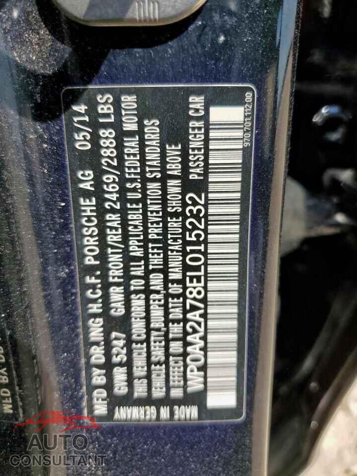 PORSCHE PANAMERA 2014 - WP0AA2A78EL015232