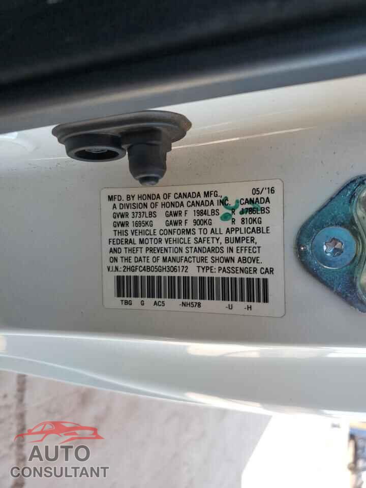 HONDA CIVIC 2016 - 2HGFC4B05GH306172