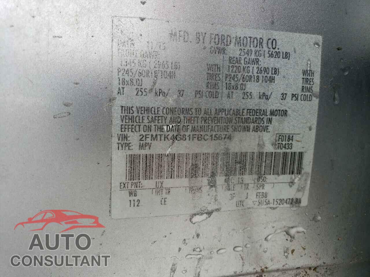 FORD EDGE 2015 - 2FMTK4G81FBC15674