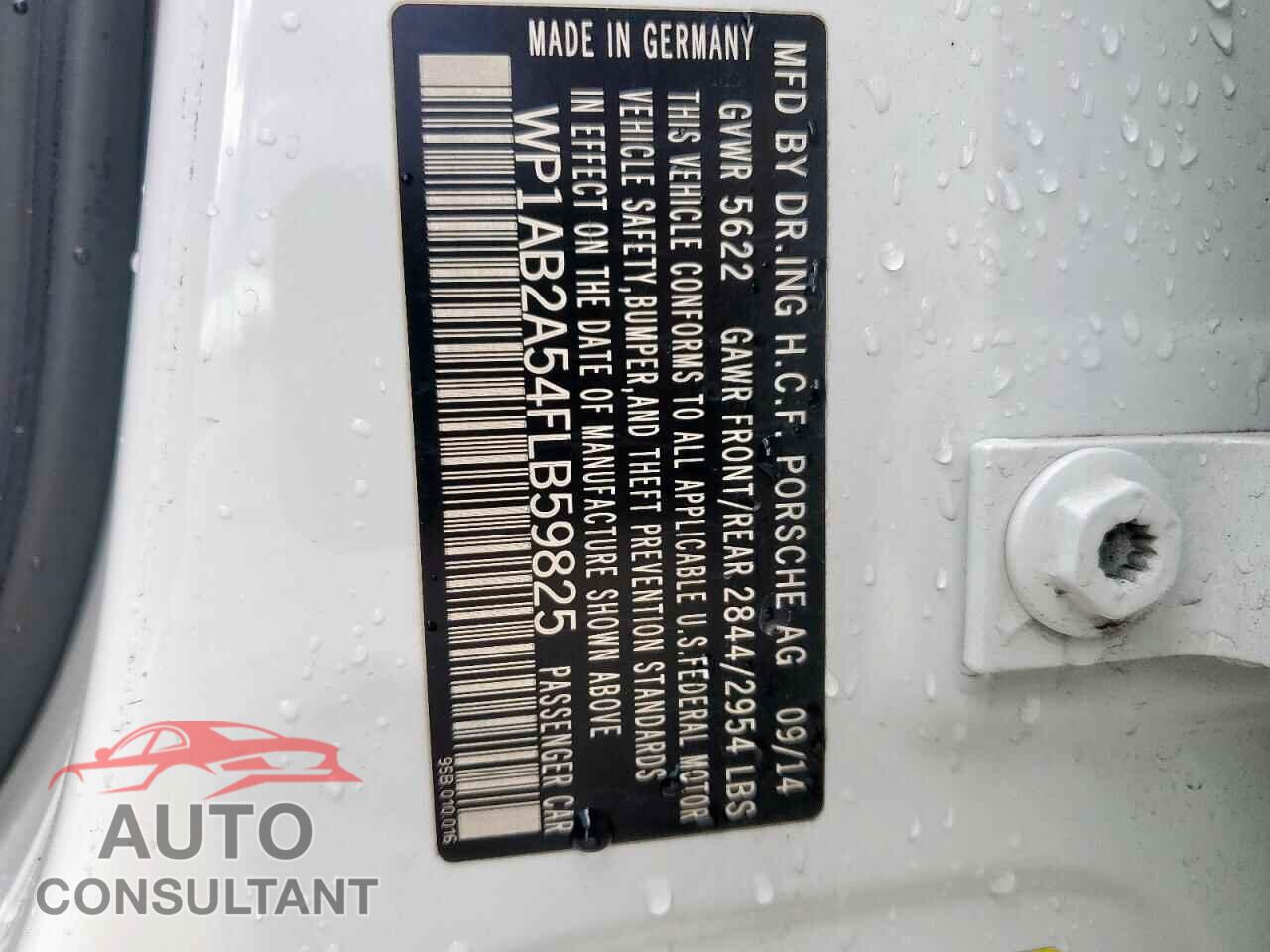 PORSCHE MACAN 2015 - WP1AB2A54FLB59825