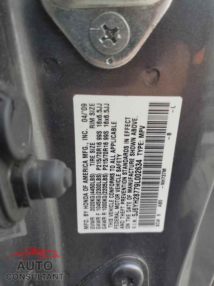 HONDA ELEMENT 2009 - 5J6YH28779L002634