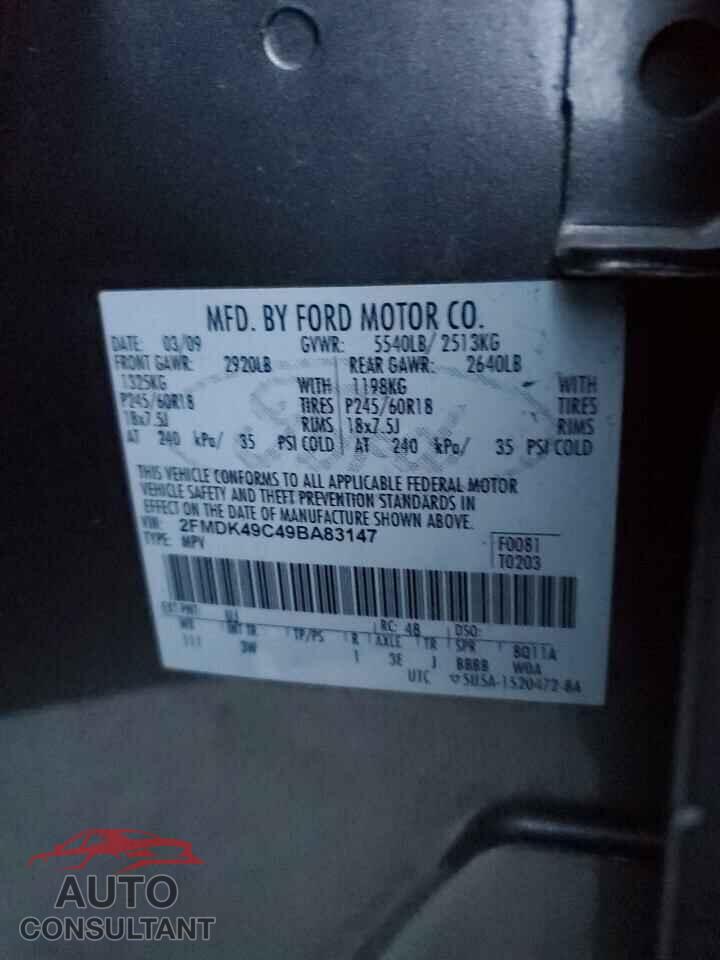 FORD EDGE 2009 - 2FMDK49C49BA83147