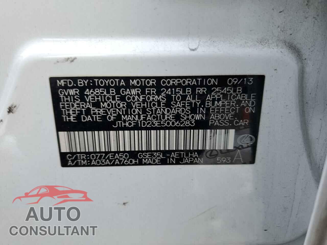 LEXUS IS 2014 - JTHCF1D23E5006283
