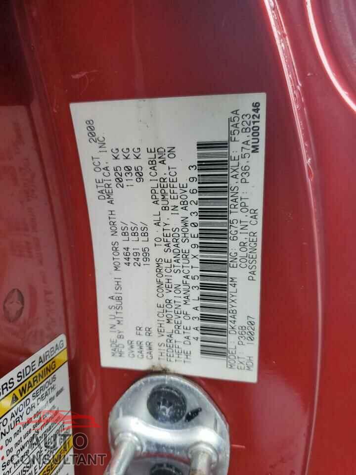 MITSUBISHI ECLIPSE 2009 - 4A3AL35TX9E032693