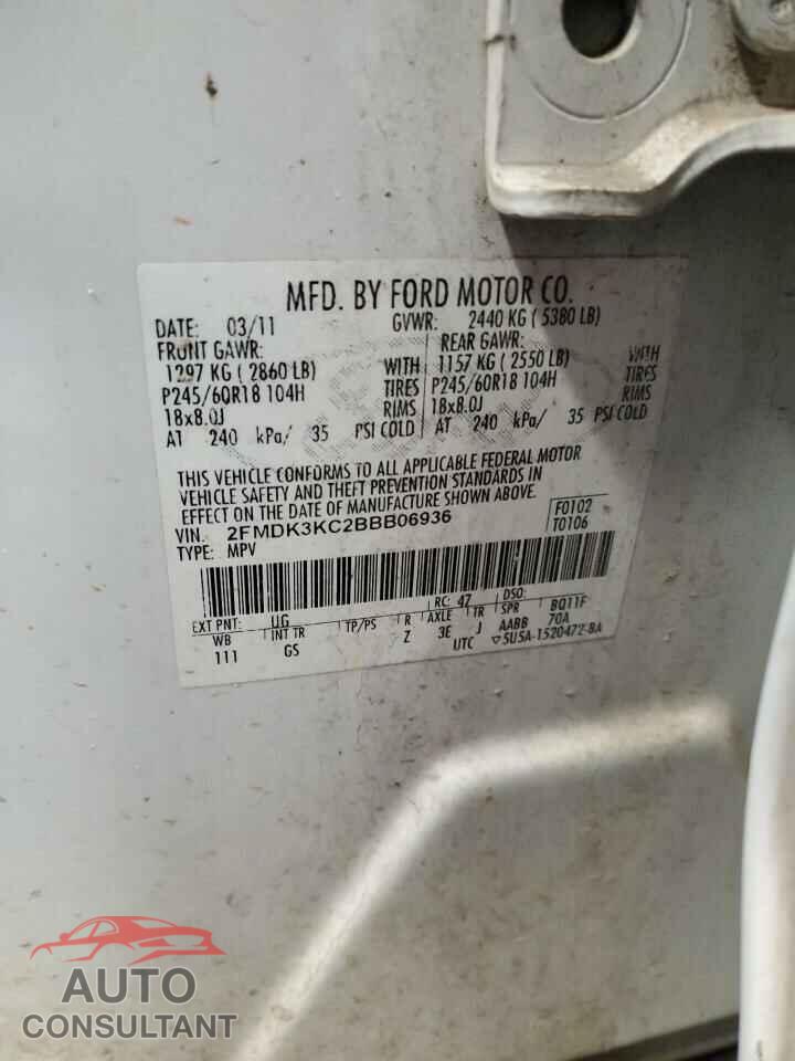 FORD EDGE 2011 - 2FMDK3KC2BBB06936