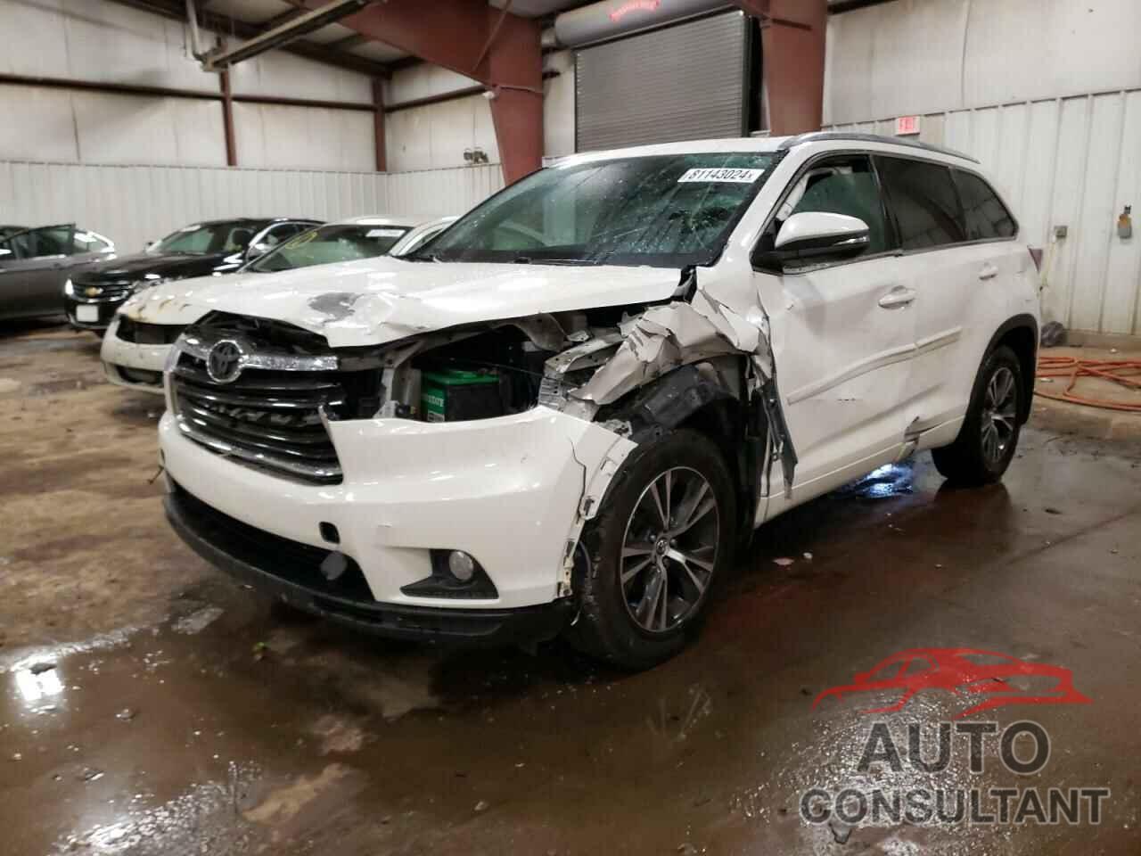 TOYOTA HIGHLANDER 2016 - 5TDJKRFH5GS278612