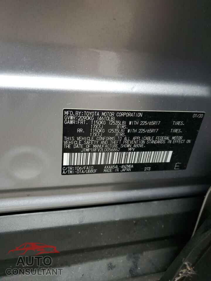 TOYOTA RAV4 2020 - JTMP1RFV2LD056862