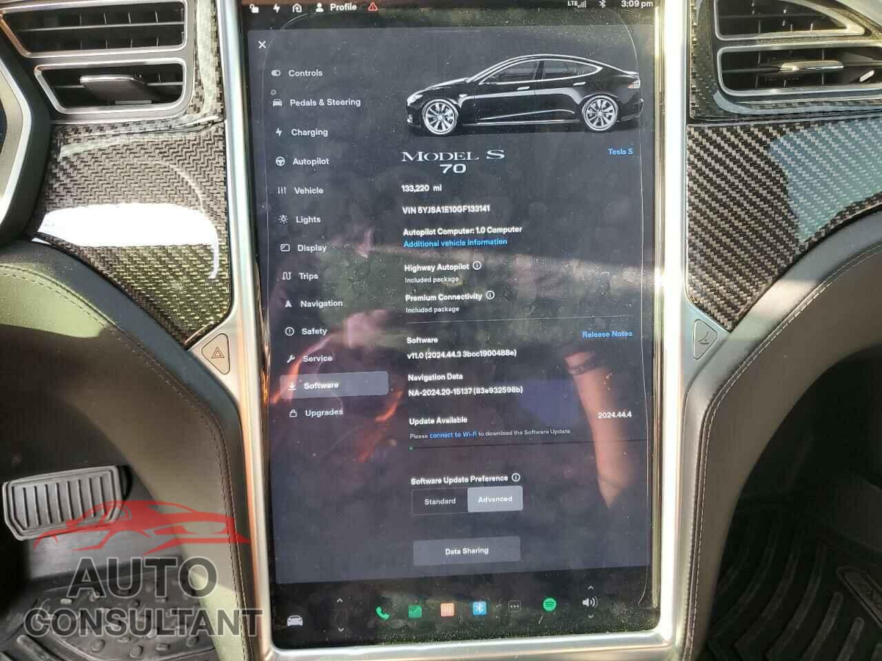 TESLA MODEL S 2016 - 5YJSA1E10GF133141