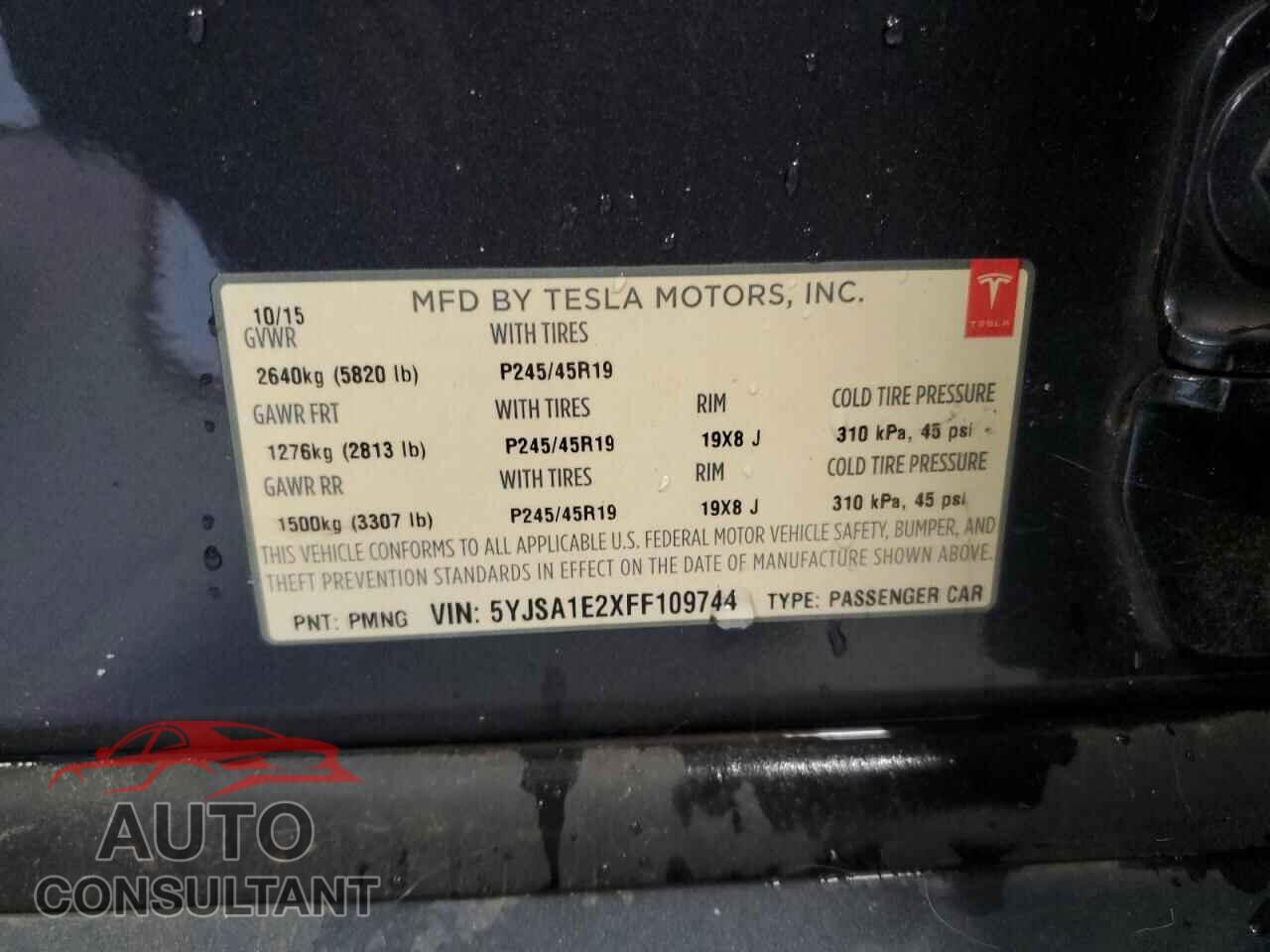 TESLA MODEL S 2015 - 5YJSA1E2XFF109744