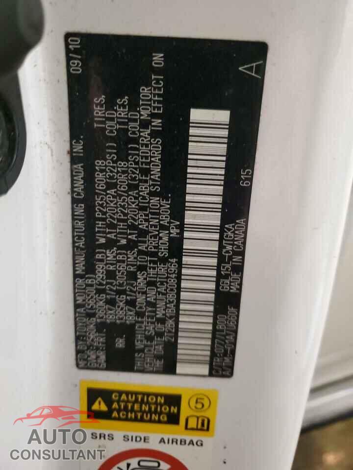 LEXUS RX350 2011 - 2T2BK1BA3BC084964