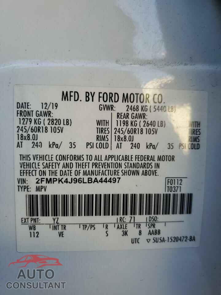 FORD EDGE 2020 - 2FMPK4J96LBA44497