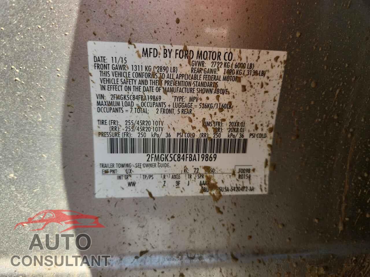 FORD FLEX 2015 - 2FMGK5C84FBA19869