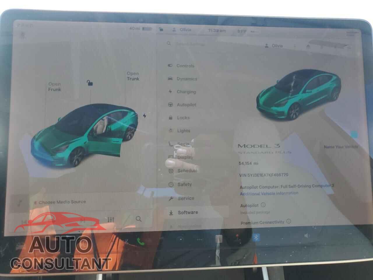 TESLA MODEL 3 2019 - 5YJ3E1EA7KF486770