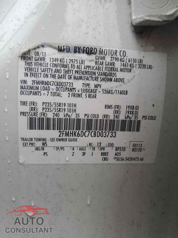 FORD FLEX 2012 - 2FMHK6DC7CBD03733
