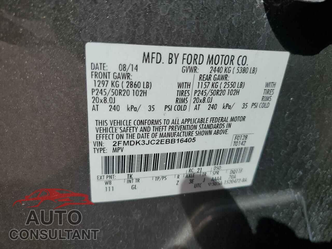 FORD EDGE 2014 - 2FMDK3JC2EBB16405