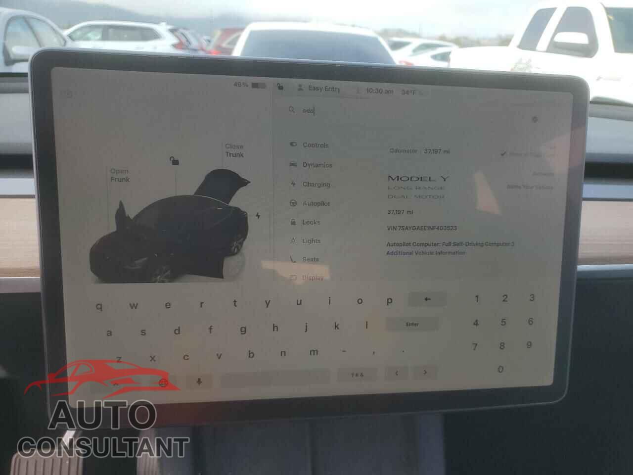 TESLA MODEL Y 2022 - 7SAYGAEE1NF403523