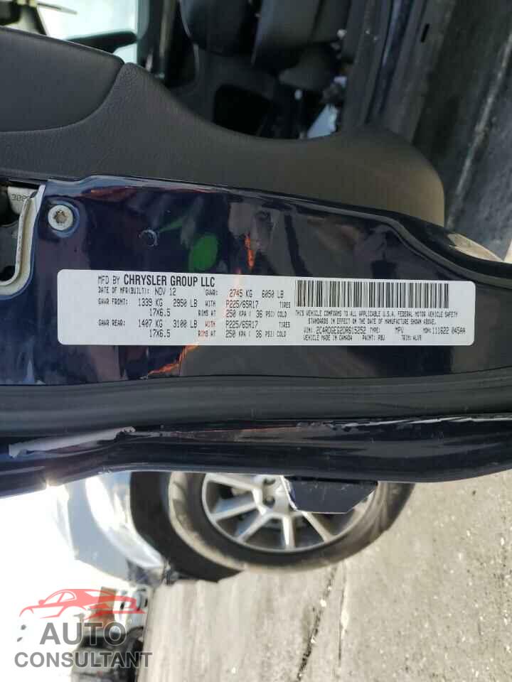 DODGE CARAVAN 2013 - 2C4RDGEG2DR615252