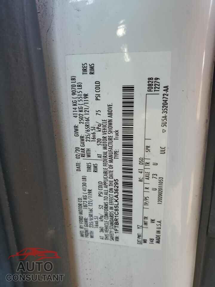 FORD TRANSIT 2020 - 1FTBR1C85LKA36295