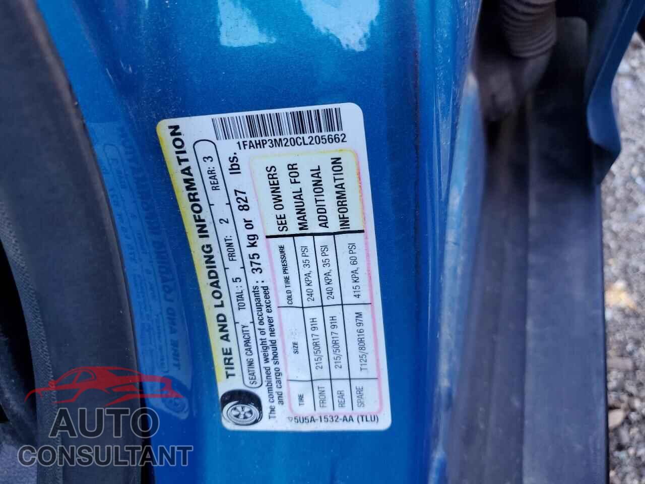 FORD FOCUS 2012 - 1FAHP3M20CL205662