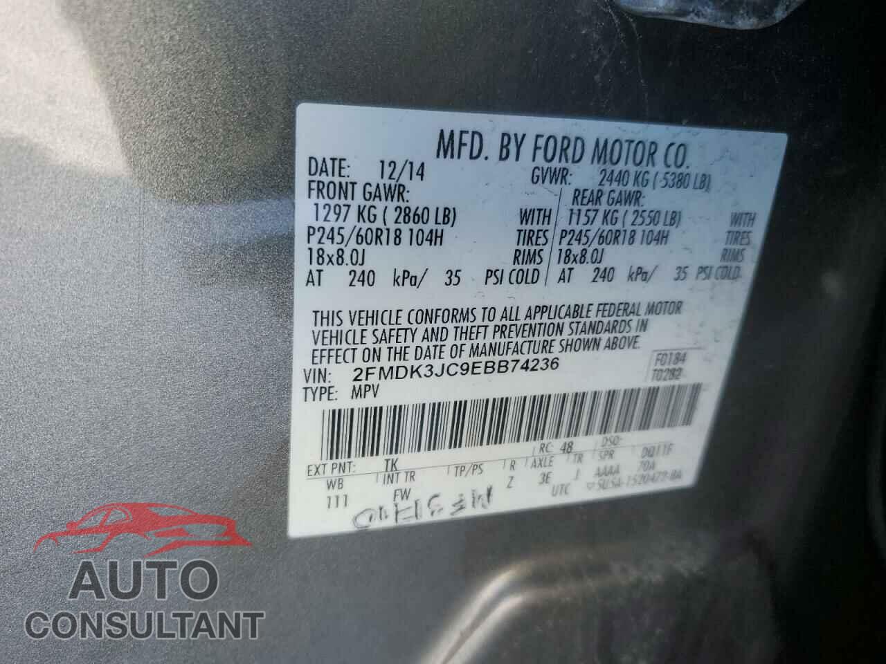 FORD EDGE 2014 - 2FMDK3JC9EBB74236