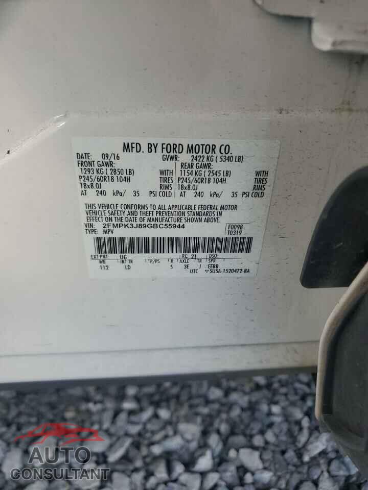 FORD EDGE 2016 - 2FMPK3J89GBC55944