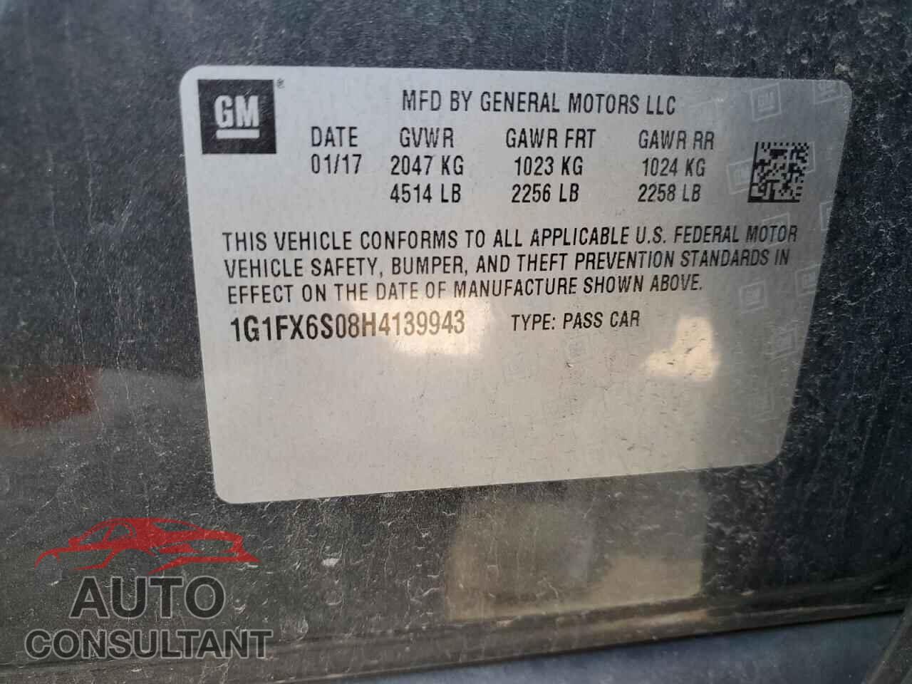 CHEVROLET BOLT 2017 - 1G1FX6S08H4139943