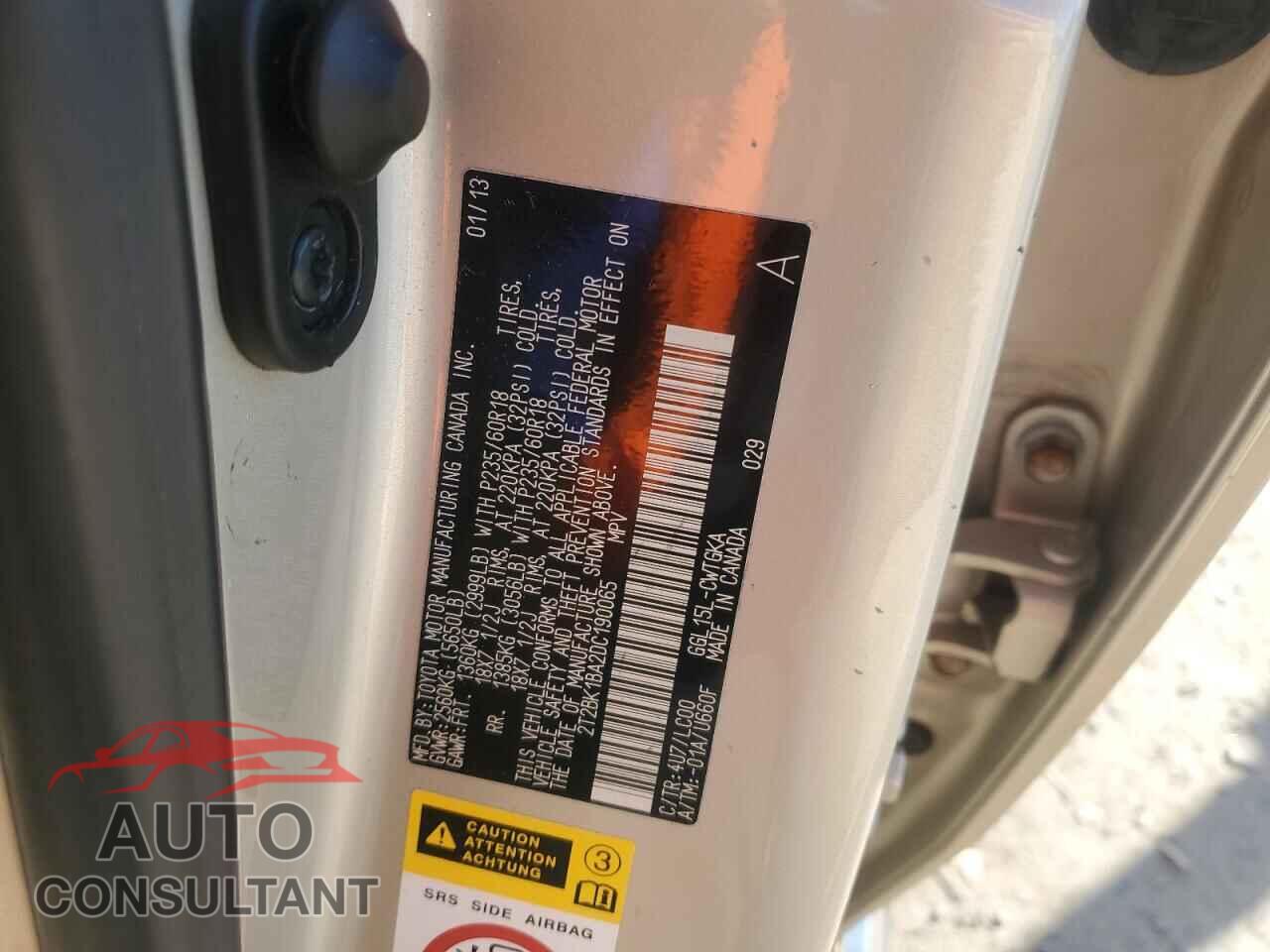 LEXUS RX350 2013 - 2T2BK1BA2DC190065