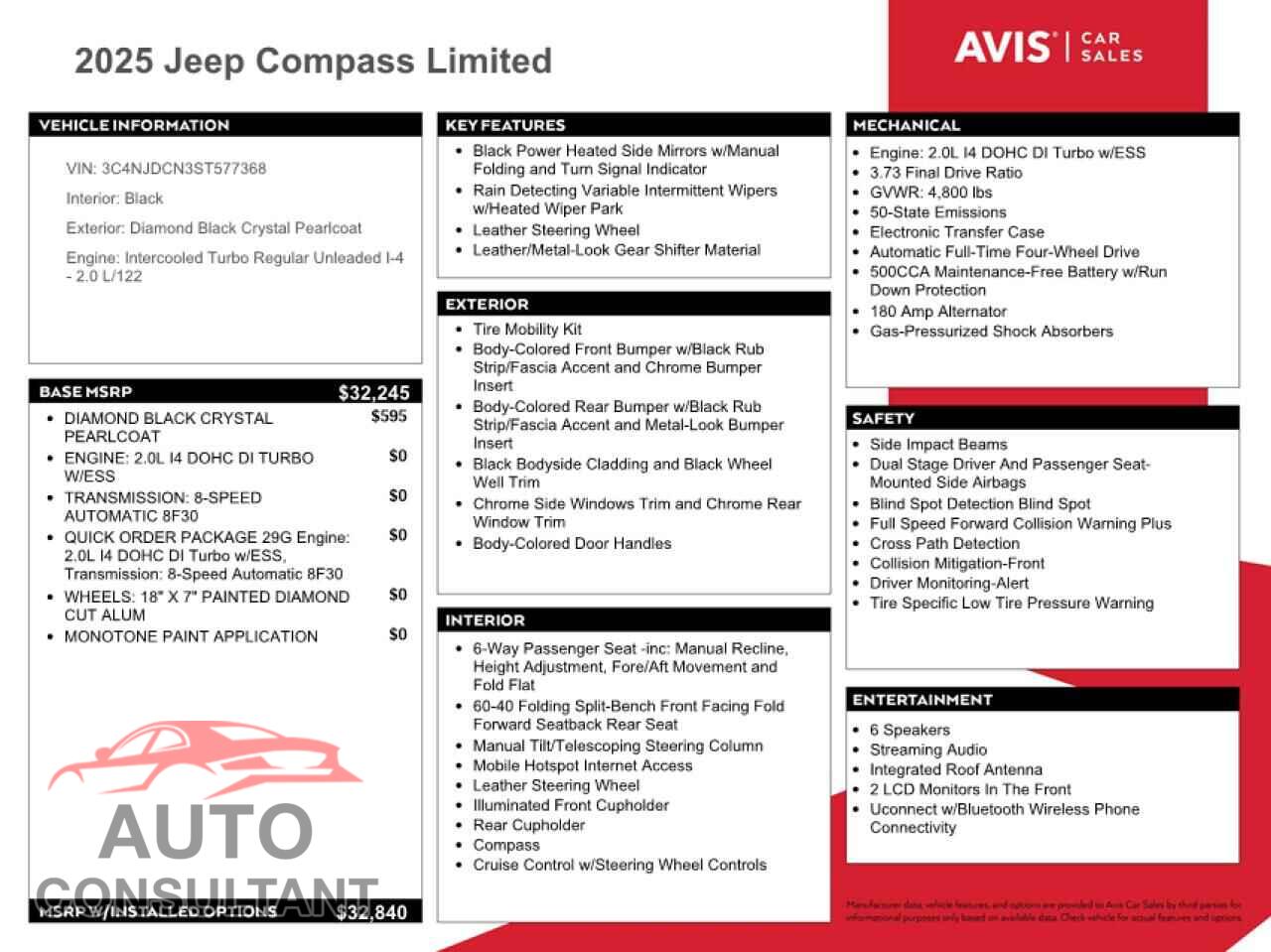 JEEP COMPASS 2025 - 3C4NJDCN3ST577368