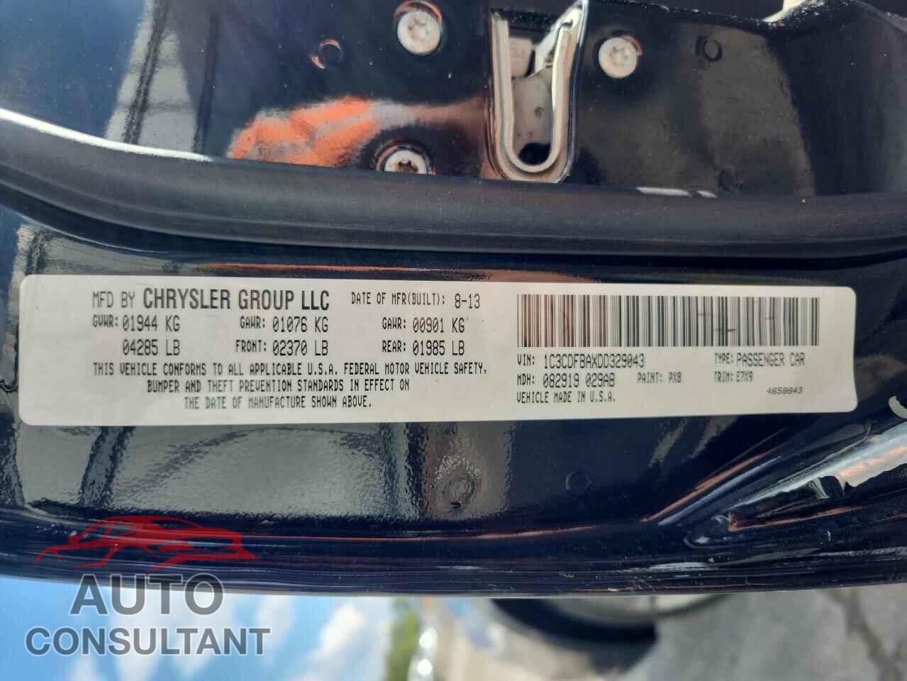 DODGE DART 2013 - 1C3CDFBAXDD329043