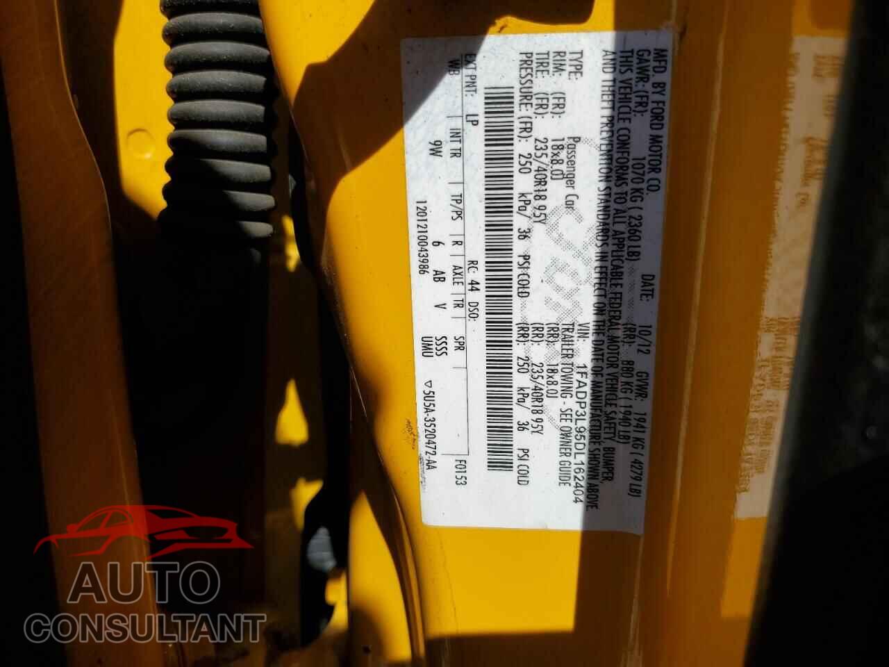 FORD FOCUS 2013 - 1FADP3L95DL162404