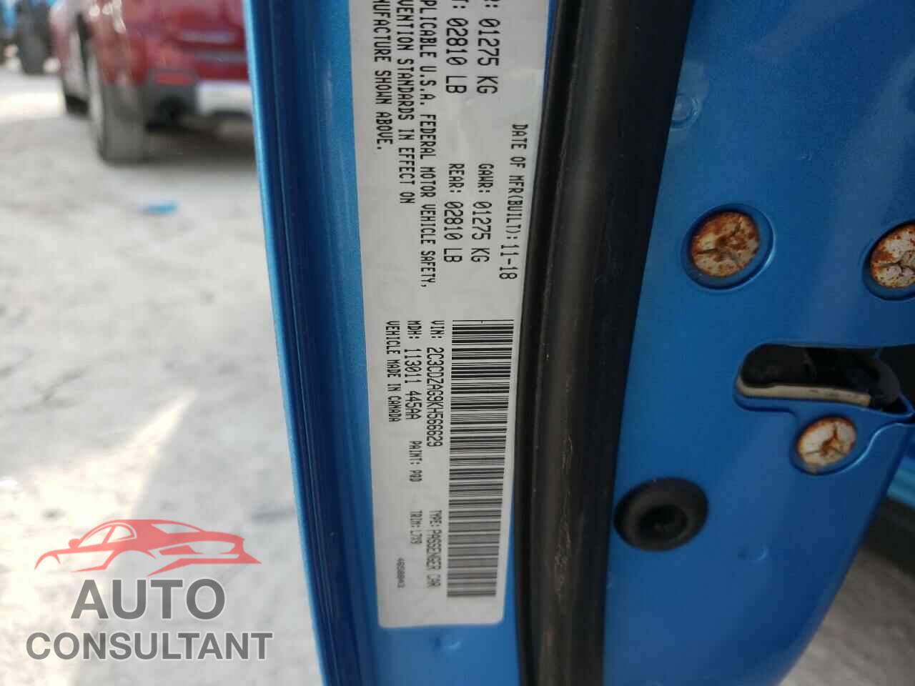 DODGE CHALLENGER 2019 - 2C3CDZAG9KH566629
