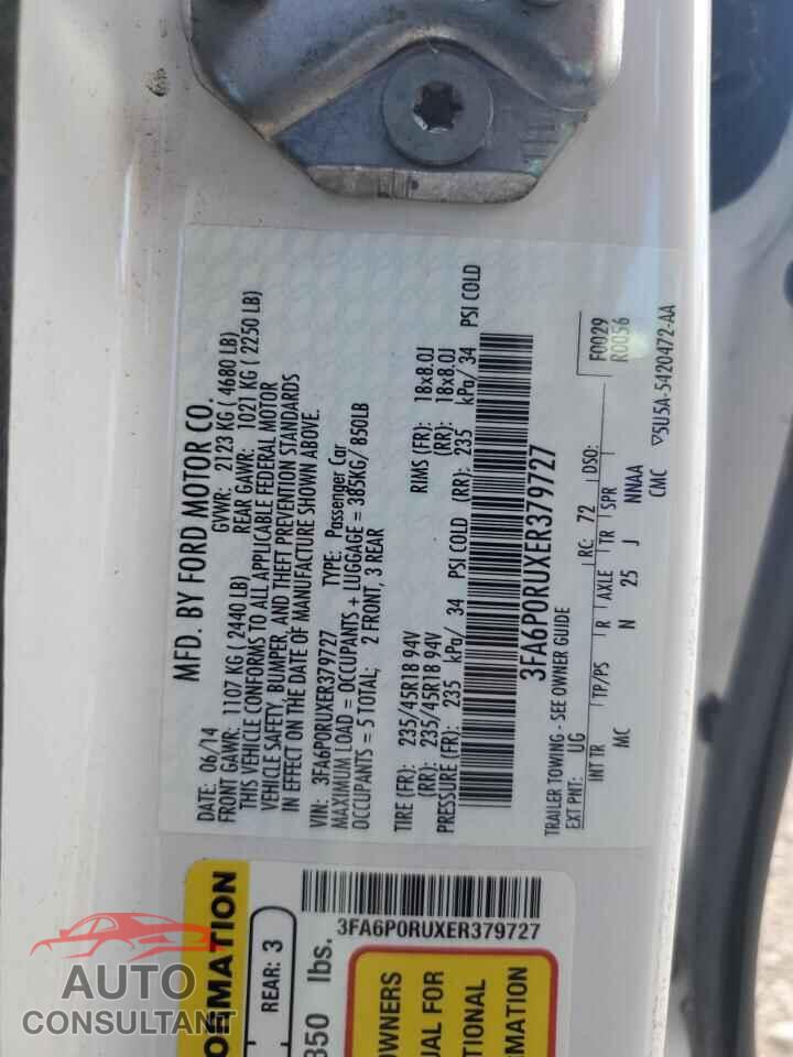 FORD FUSION 2014 - 3FA6P0RUXER379727