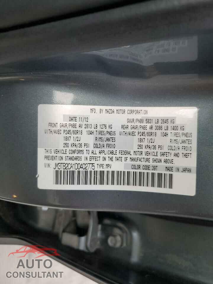 MAZDA CX-9 2013 - JM3TB2CA1D0402775