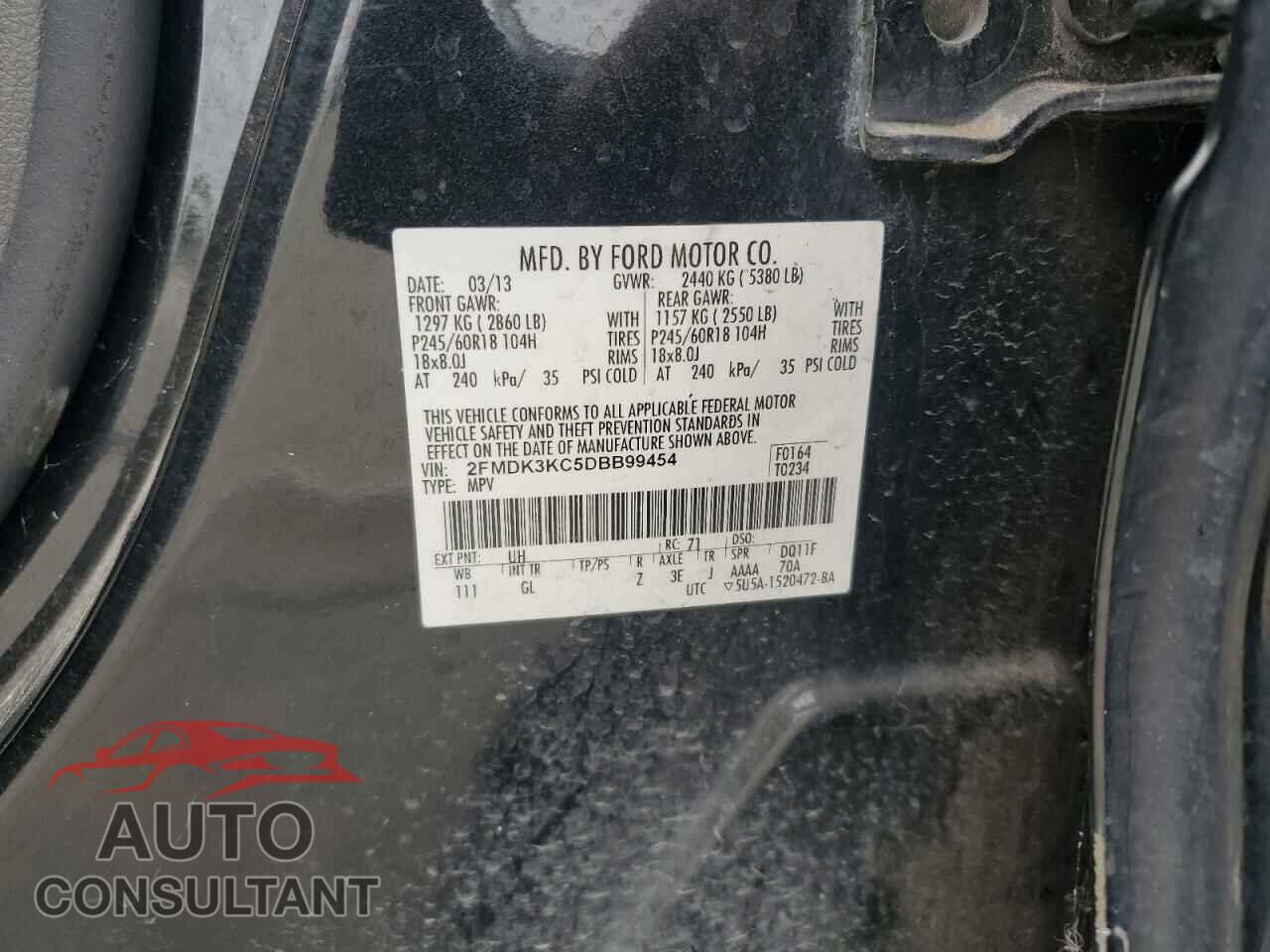 FORD EDGE 2013 - 2FMDK3KC5DBB99454
