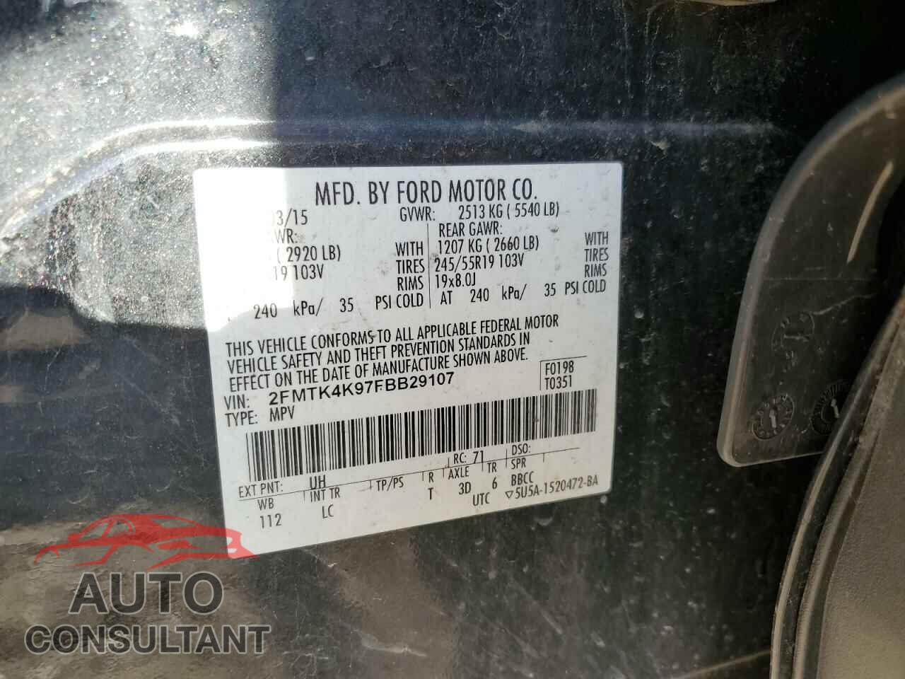 FORD EDGE 2015 - 2FMTK4K97FBB29107
