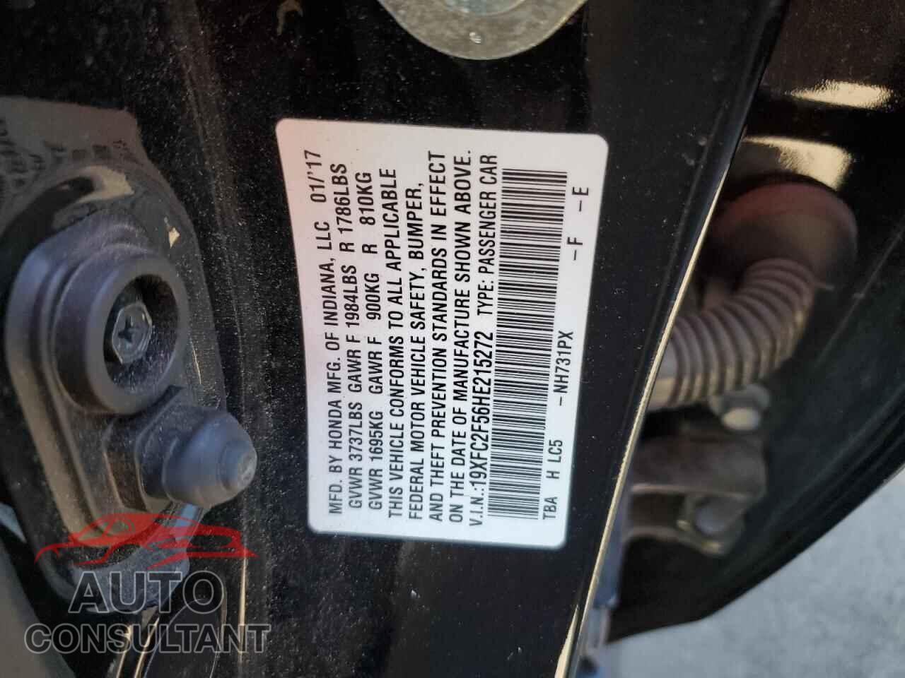 HONDA CIVIC 2017 - 19XFC2F56HE215272