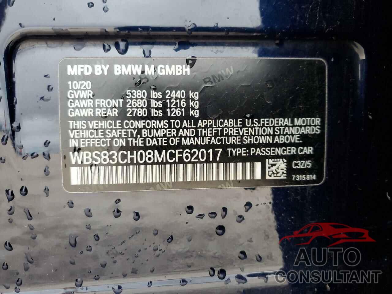 BMW M5 2021 - WBS83CH08MCF62017