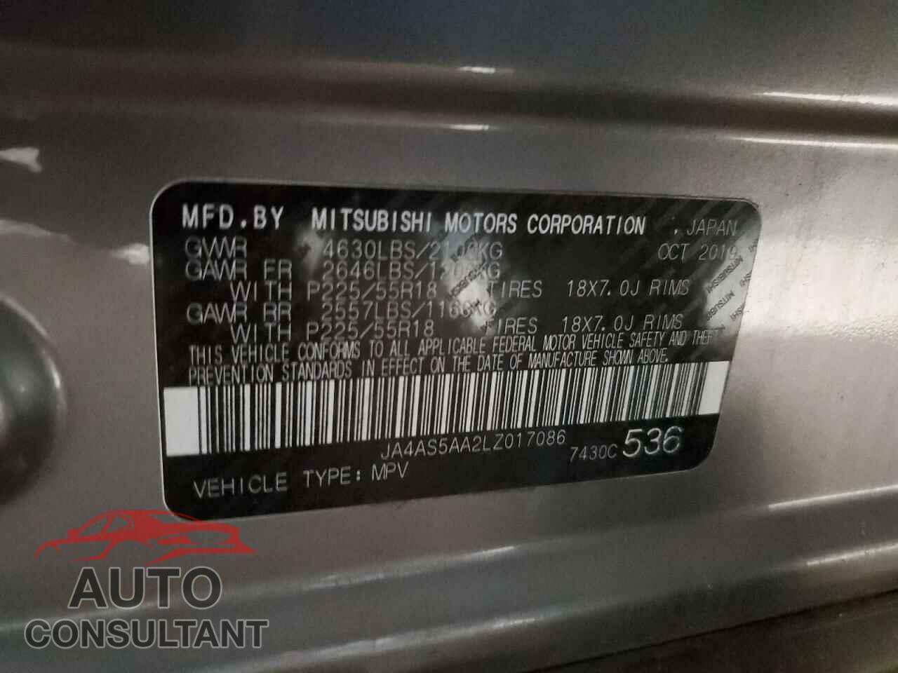 MITSUBISHI ECLIPSE 2020 - JA4AS5AA2LZ017086