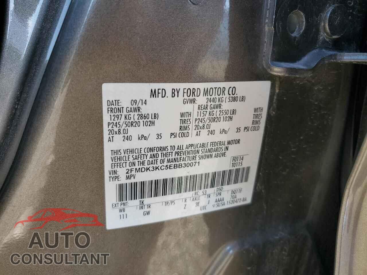 FORD EDGE 2014 - 2FMDK3KC5EBB30071